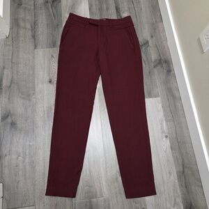 Helmut Lang Viscose Blend Burgundy Trousers